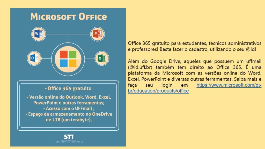 Office 365 gratuito para estudantes, técnicos administrativos e  professores. | Engenharia UFF - Volta Redonda