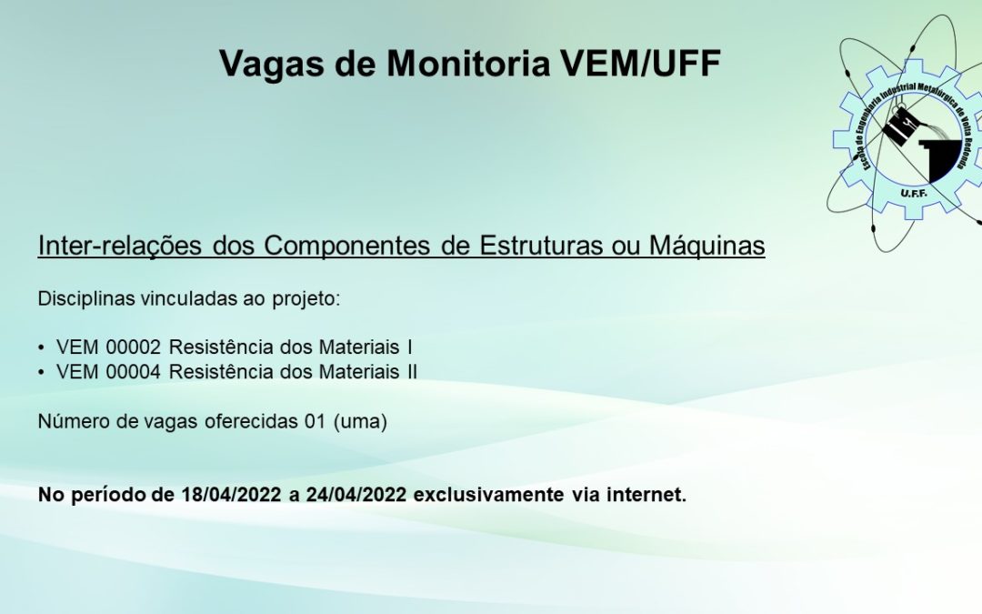 Vaga de Monitoria – VEM/UFF