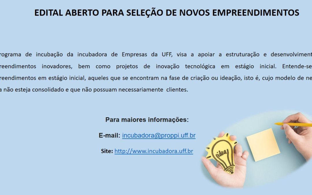 Edital para Seleção de Novos Empreendimentos